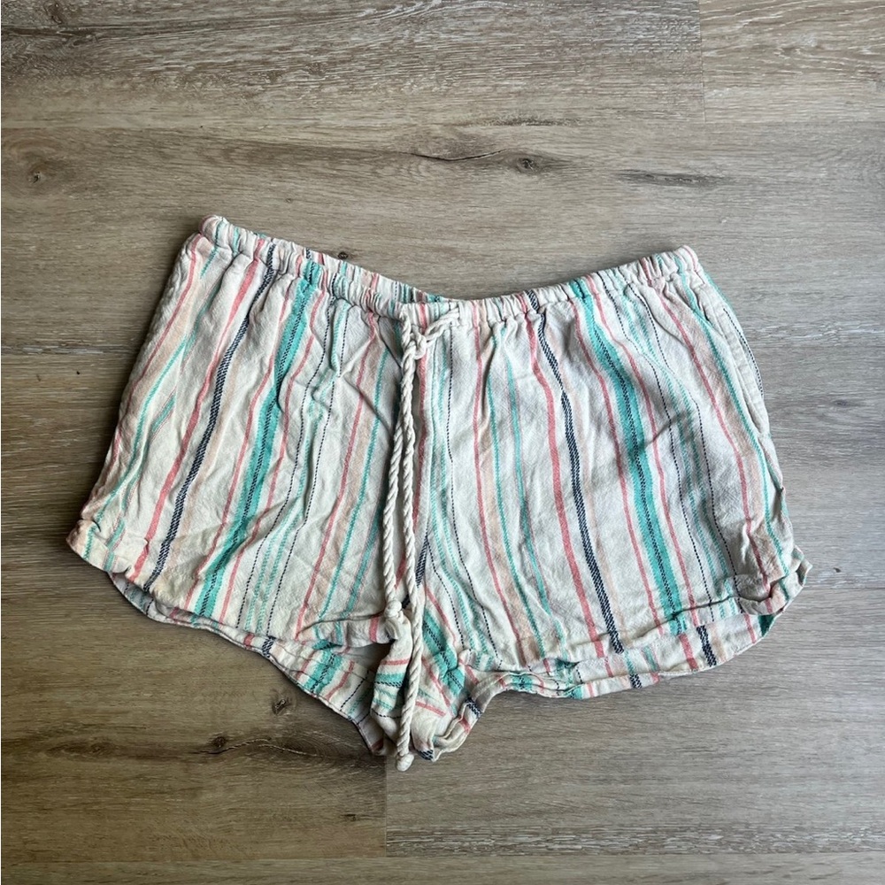 Mossimo Supply striped linen drawstring shorts